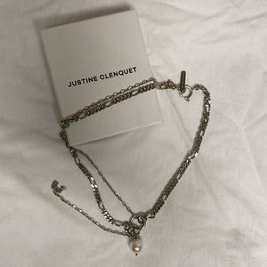 Justine Clenquet Reese Silver Pearl necklace